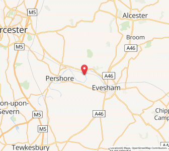 Map of Fladbury, EnglandEngland