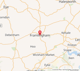Map of Framlingham, EnglandEngland