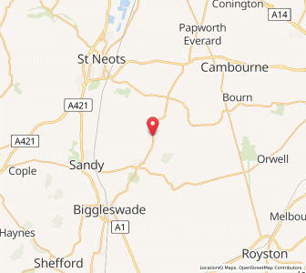 Map of Gamlingay, EnglandEngland