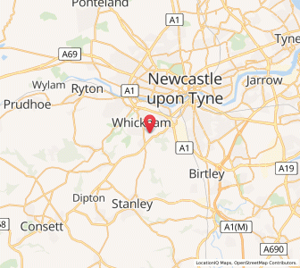 Map of Gateshead, EnglandEngland