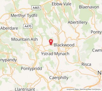 Map of Gelligaer, WalesWales