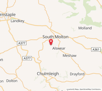 Map of George Nympton, EnglandEngland