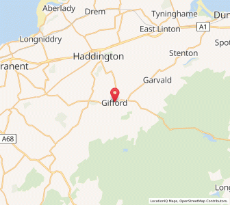 Map of Gifford, ScotlandScotland