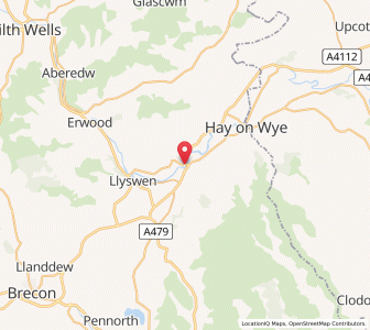 Map of Glasbury, WalesWales