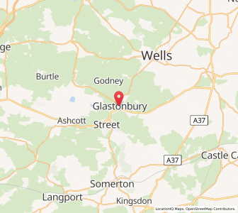Map of Glastonbury, EnglandEngland