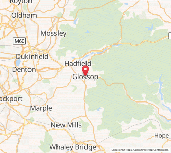Map of Glossop, EnglandEngland