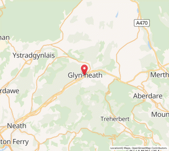 Map of Glyn-neath, WalesWales
