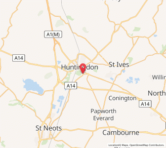 Map of Godmanchester, EnglandEngland