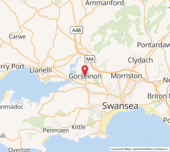 Map of Gorseinon, WalesWales