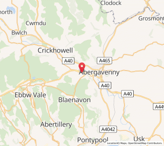 Map of Govilon, WalesWales