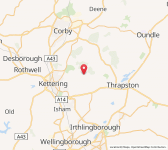 Map of Grafton Underwood, EnglandEngland