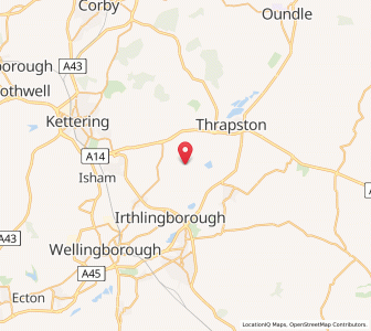 Map of Great Addington, EnglandEngland