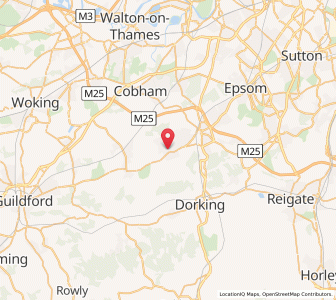 Map of Great Bookham, EnglandEngland