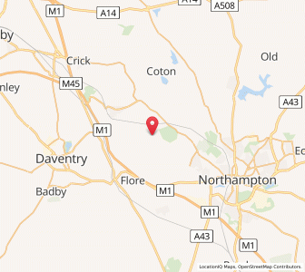 Map of Great Brington, EnglandEngland