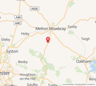 Map of Great Dalby, EnglandEngland