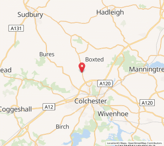 Map of Great Horkesley, EnglandEngland