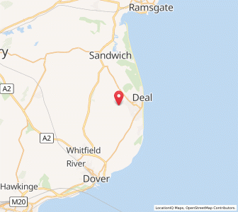 Map of Great Mongeham, EnglandEngland