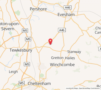 Map of Great Washbourne, EnglandEngland