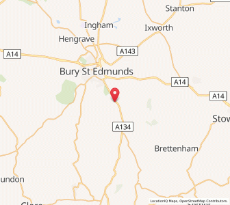 Map of Great Welnetham, EnglandEngland