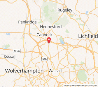 Map of Great Wyrley, EnglandEngland