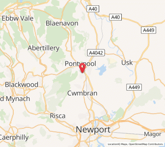 Map of Griffithstown, WalesWales