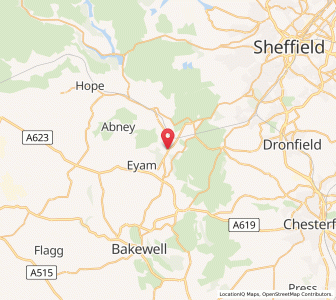 Map of Grindleford, EnglandEngland