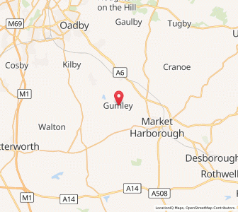 Map of Gumley, EnglandEngland