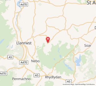 Map of Gwytherin, WalesWales