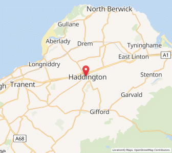 Map of Haddington, ScotlandScotland