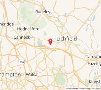 Map of Hammerwich, EnglandEngland