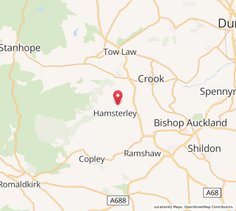 Map of Hamsterley, EnglandEngland