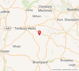 Map of Hanley Child, EnglandEngland