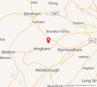 Map of Hardingham, EnglandEngland