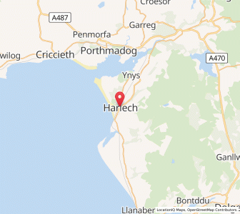 Map of Harlech, WalesWales