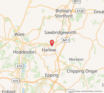 Map of Harlow, EnglandEngland
