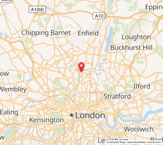 Map of Harringay, EnglandEngland