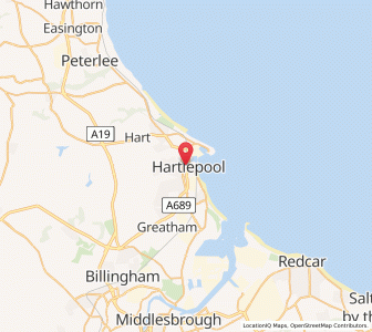 Map of Hartlepool, EnglandEngland
