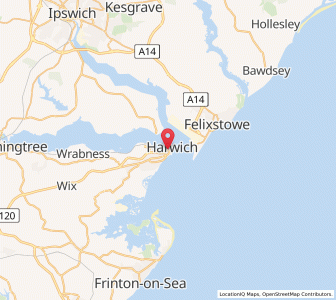 Map of Harwich, EnglandEngland
