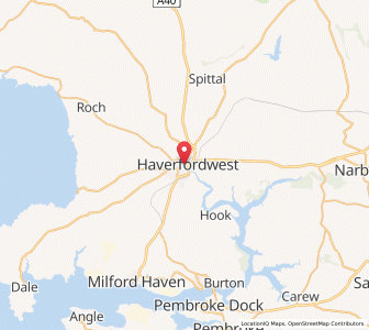 Map of Haverfordwest, WalesWales