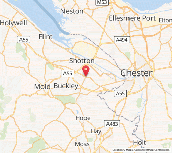 Map of Hawarden, WalesWales