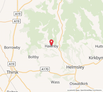 Map of Hawnby, EnglandEngland