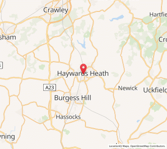 Map of Haywards Heath, EnglandEngland