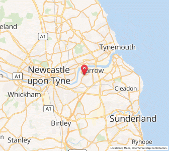 Map of Hebburn, EnglandEngland