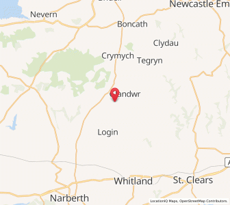 Map of Hebron, WalesWales