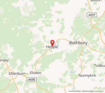 Map of Hepple, EnglandEngland