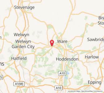 Map of Hertford, EnglandEngland