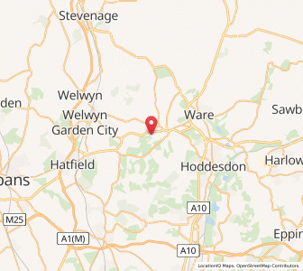 Map of Hertingfordbury, EnglandEngland