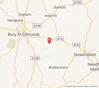 Map of Hessett, EnglandEngland