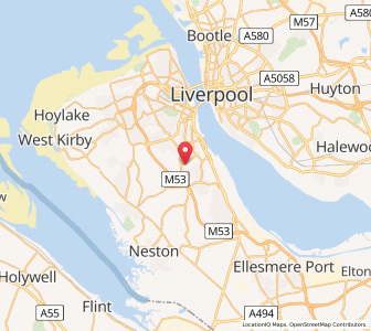 Map of Higher Bebington, EnglandEngland