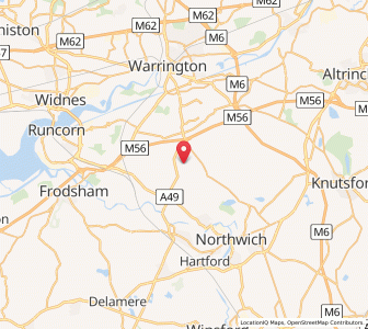 Map of Higher Whitley, EnglandEngland